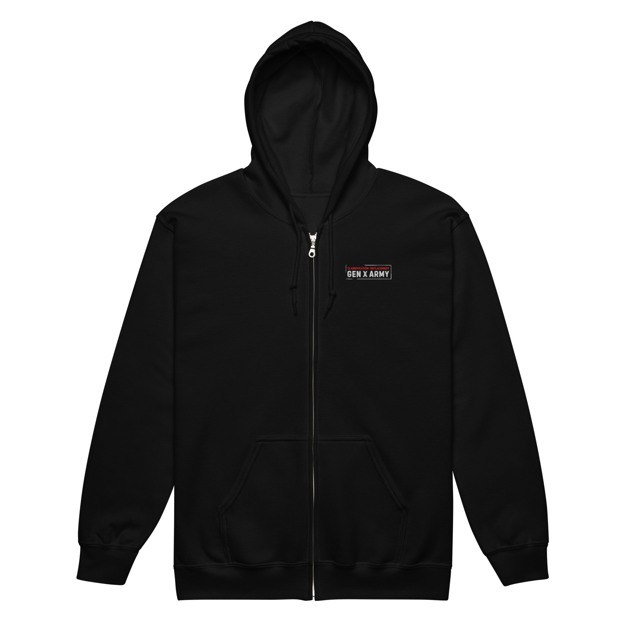 GEN X ARMY – UNISEX ZIP HOODIE BLACK