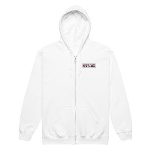 White GEN X ARMY zip hoodie